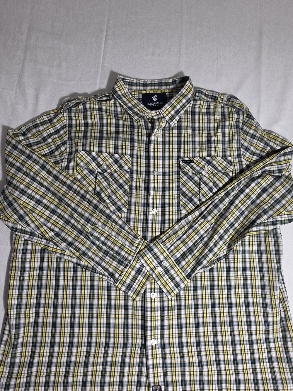 Vintage Rocawear Nostrand Avenue Plaid Work Shirt 3XL Y2K Streetwear